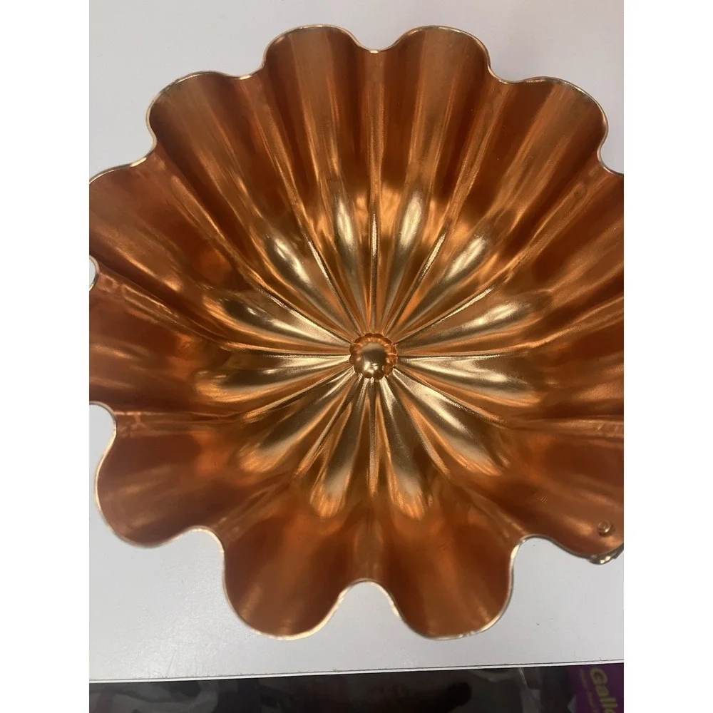 Vintage Copper Lined Metal Jell-O Mold Wall Hanging Holds 3 1/2 Cups Set of 2
